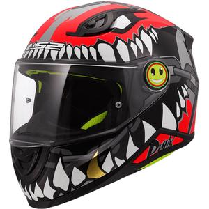 Casco integrale da moto per bambini LS2 FF812 Punk grigio-rosso lucido