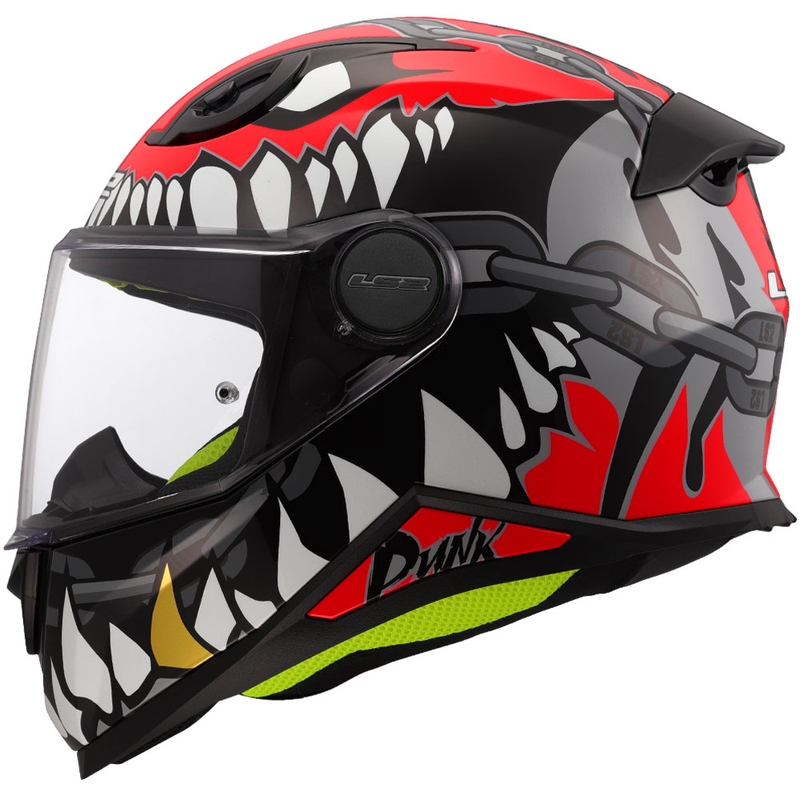 Casco integrale da moto per bambini LS2 FF812 Punk grigio-rosso lucido