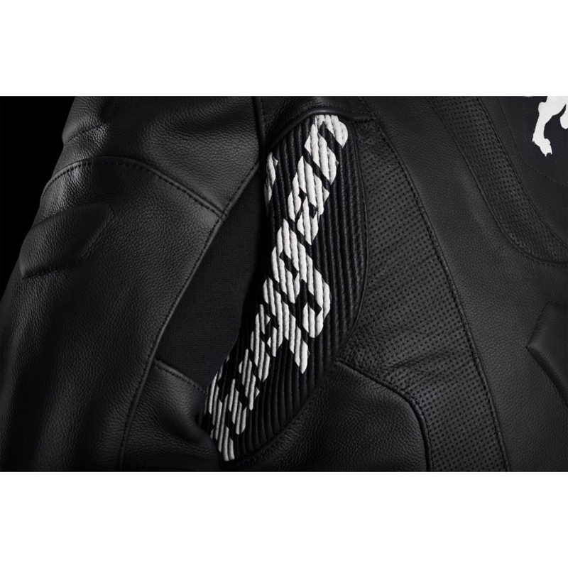 Giacca da moto in pelle Furygan Raptor Evo 3, nera e bianca