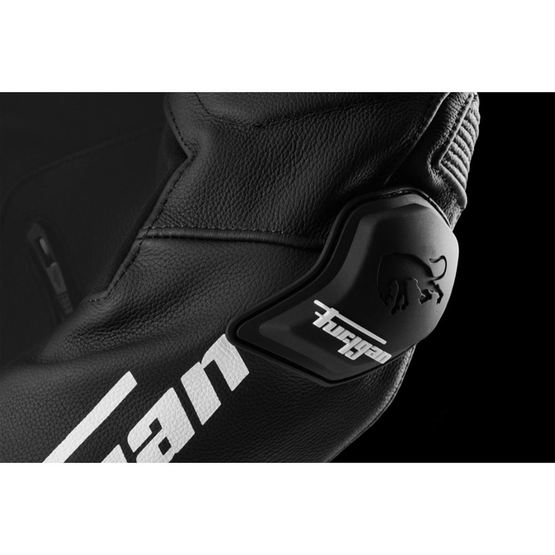 Giacca da moto in pelle Furygan Raptor Evo 3, nera e bianca