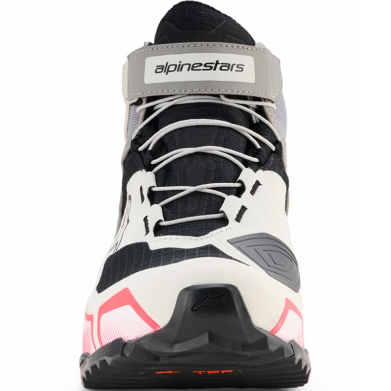 Stivali da moto Alpinestars Stella CR-X Drystar da donna Bianco-Grigio chiaro-Nero-Rosa fluo