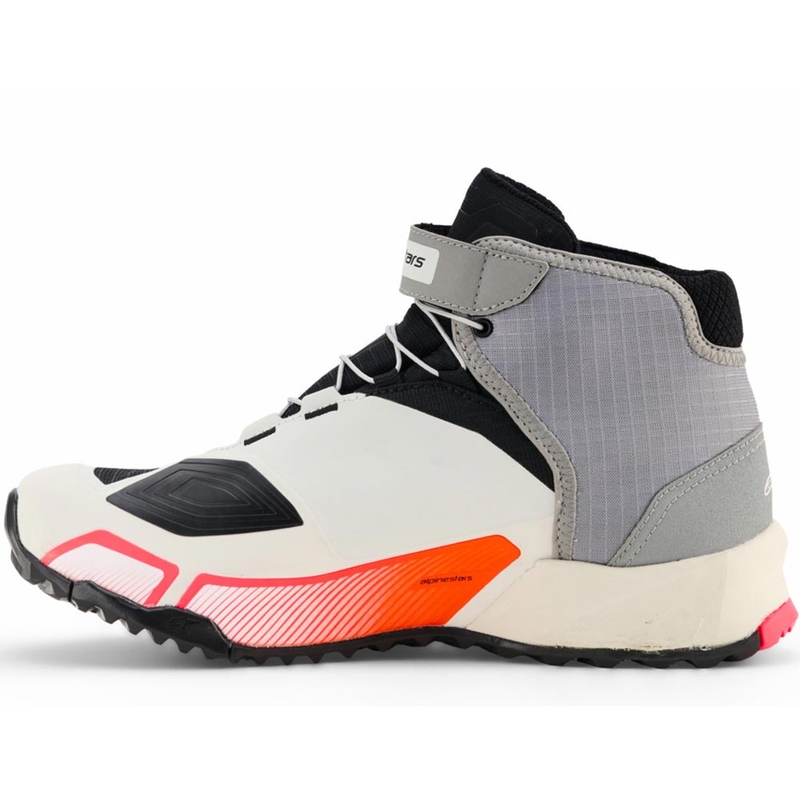 Stivali da moto Alpinestars Stella CR-X Drystar da donna Bianco-Grigio chiaro-Nero-Rosa fluo