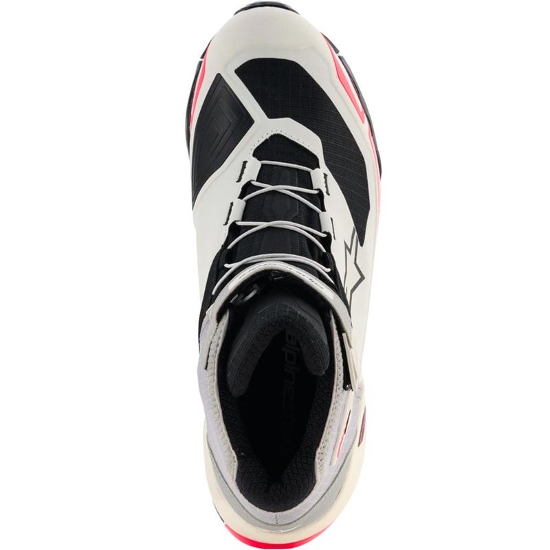 Stivali da moto Alpinestars Stella CR-X Drystar da donna Bianco-Grigio chiaro-Nero-Rosa fluo