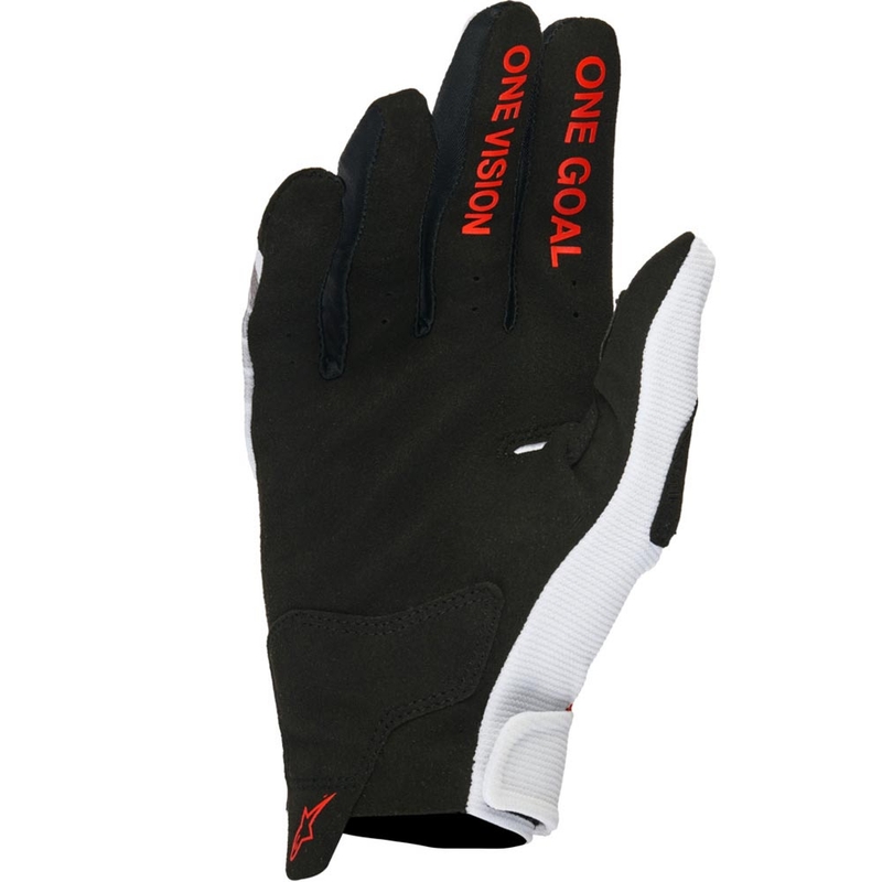 Collezione di guanti da motocross Alpinestars Radar Honda bianco-nero-rosso