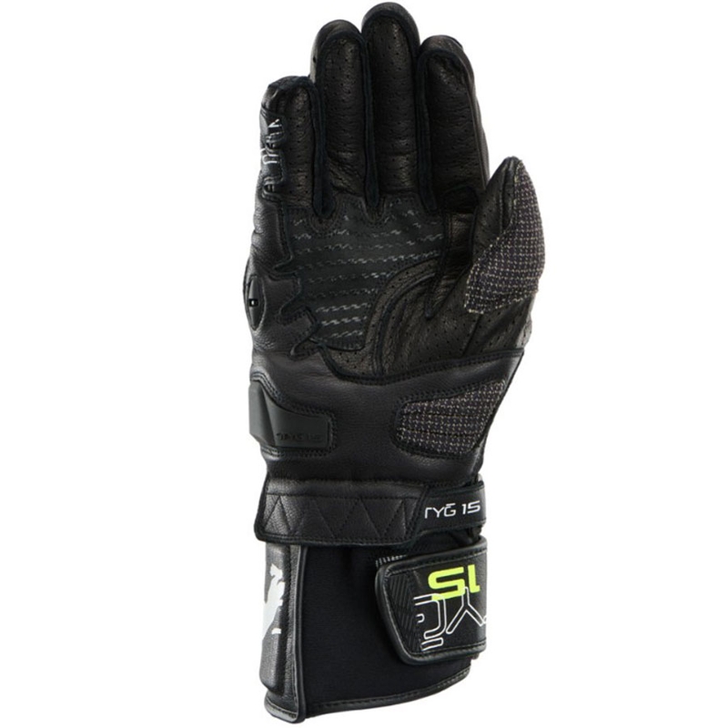 Guanti da moto Furygan STYG 15 ventilati neri-bianchi-giallo fluo
