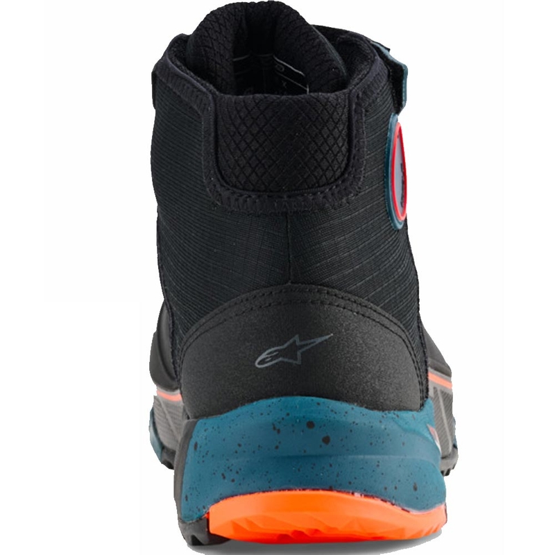 Stivali da moto Alpinestars CR-X Drystar nero-blu-arancione fluo