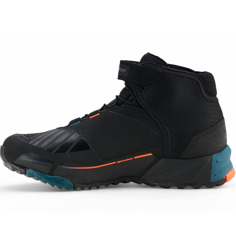 Stivali da moto Alpinestars CR-X Drystar nero-blu-arancione fluo