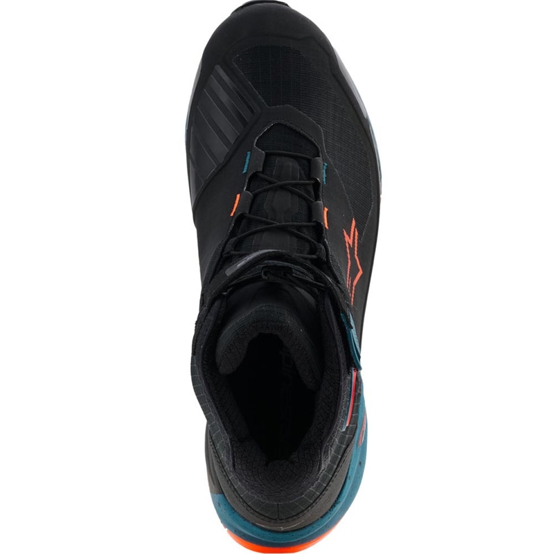 Stivali da moto Alpinestars CR-X Drystar nero-blu-arancione fluo
