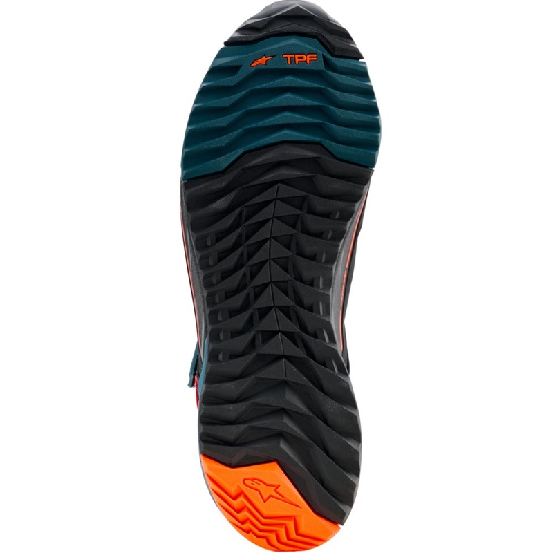 Stivali da moto Alpinestars CR-X Drystar nero-blu-arancione fluo