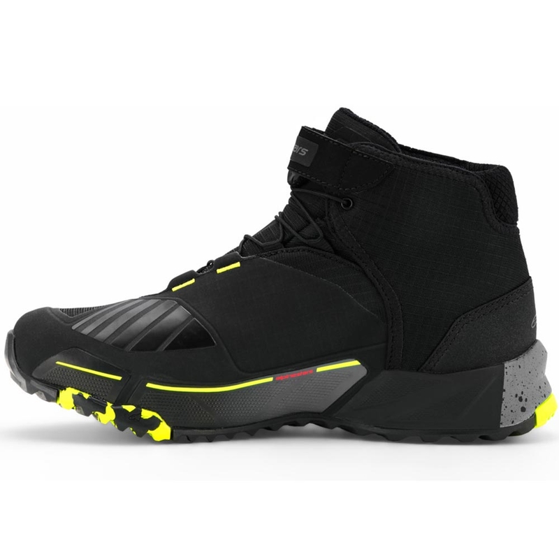 Stivali da moto Alpinestars CR-X Drystar nero-grigio scuro-giallo fluo