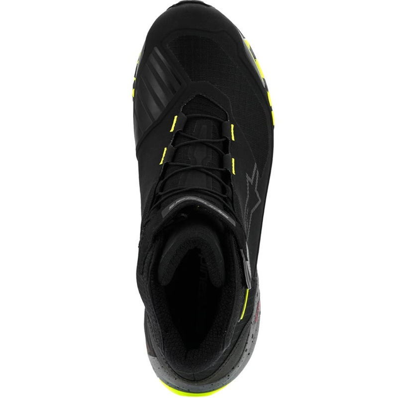 Stivali da moto Alpinestars CR-X Drystar nero-grigio scuro-giallo fluo
