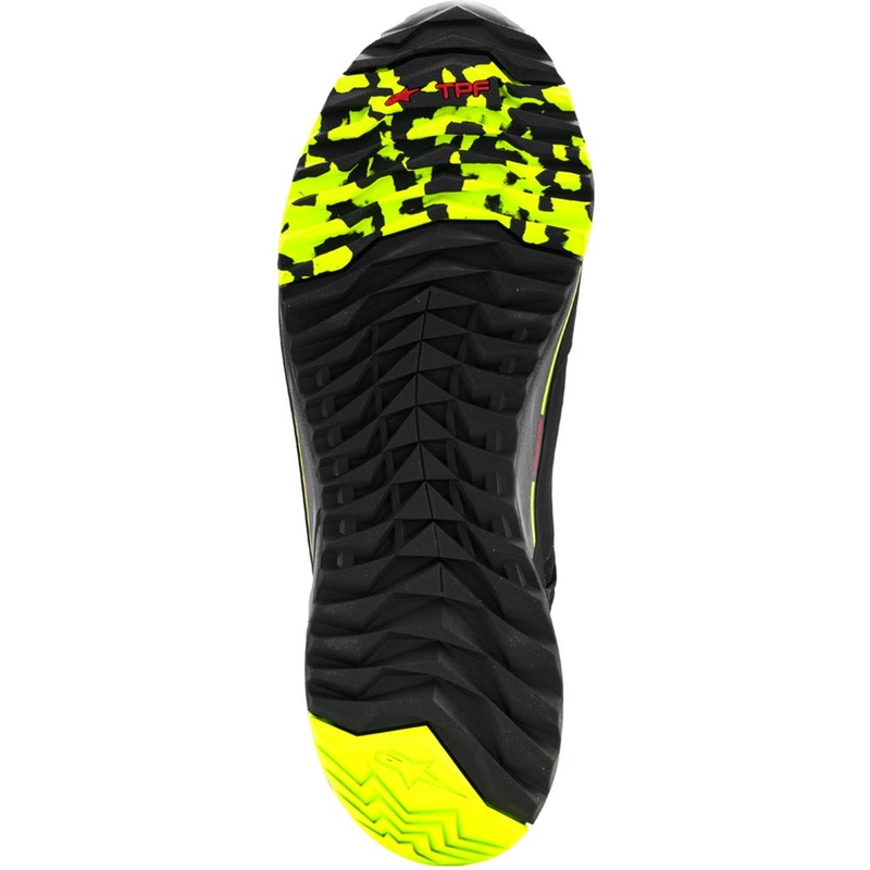 Stivali da moto Alpinestars CR-X Drystar nero-grigio scuro-giallo fluo