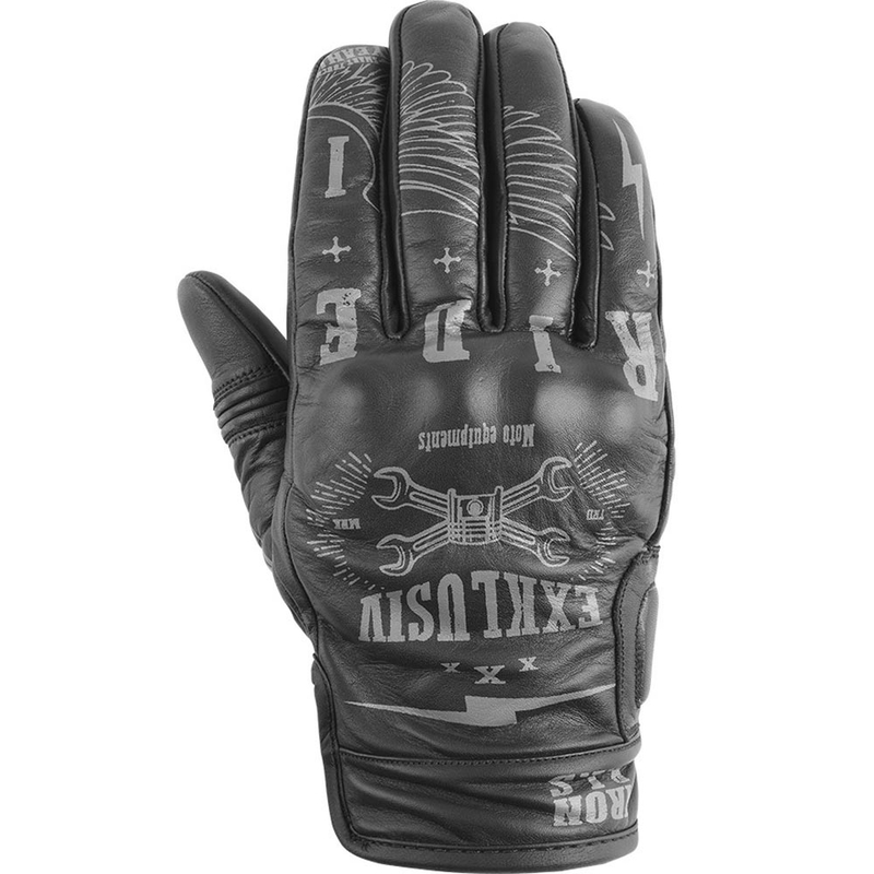 Guanti da moto NOX Exklusiv Iron Ris neri
