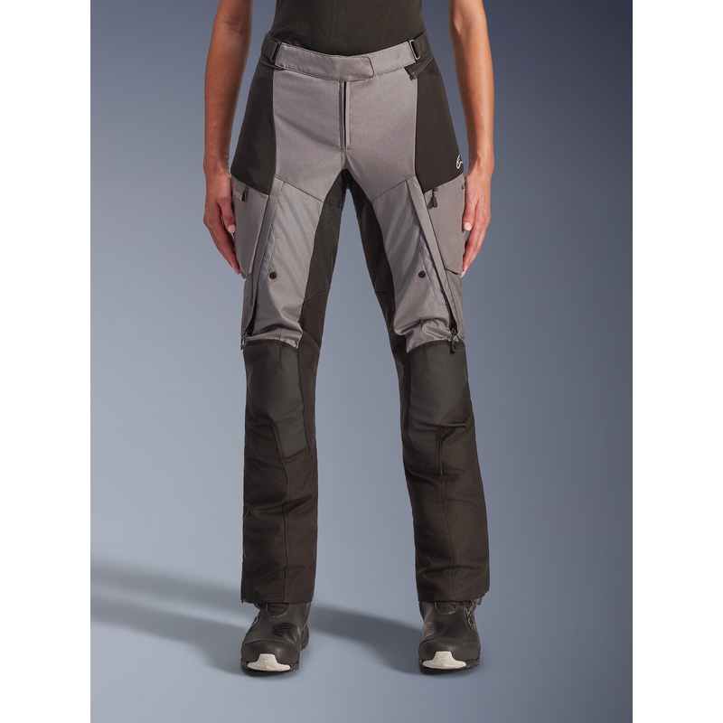Pantaloni da moto da donna Alpinestars Stella Andes V4 Drystar nero-grigio scuro