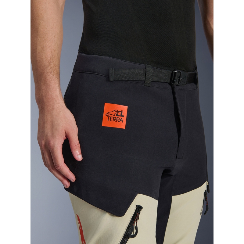 Pantaloni da moto Alpinestars Halo PRO Drystar XF crema-nero-rosso