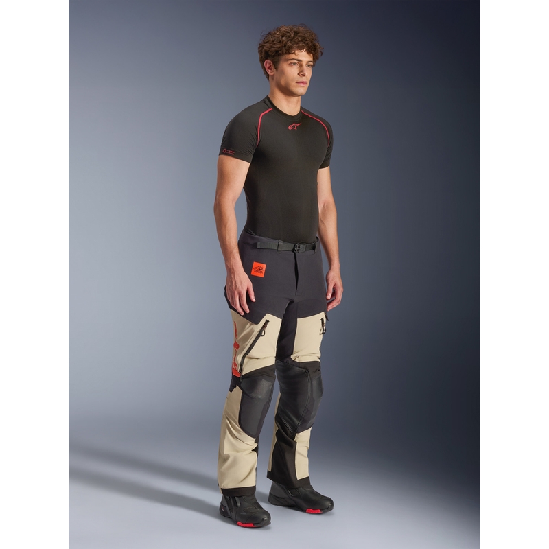 Pantaloni da moto Alpinestars Halo PRO Drystar XF crema-nero-rosso