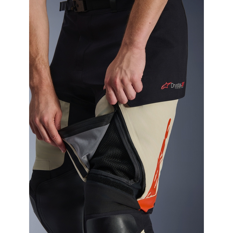 Pantaloni da moto Alpinestars Halo PRO Drystar XF crema-nero-rosso