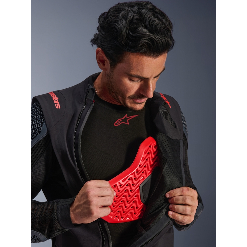 Giacca da moto Alpinestars Halo PRO Drystar XF nero-grigio scuro-rosso