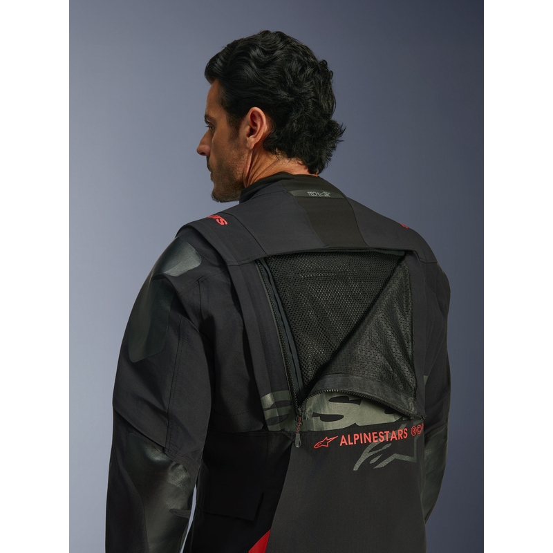 Giacca da moto Alpinestars Halo PRO Drystar XF nero-grigio scuro-rosso