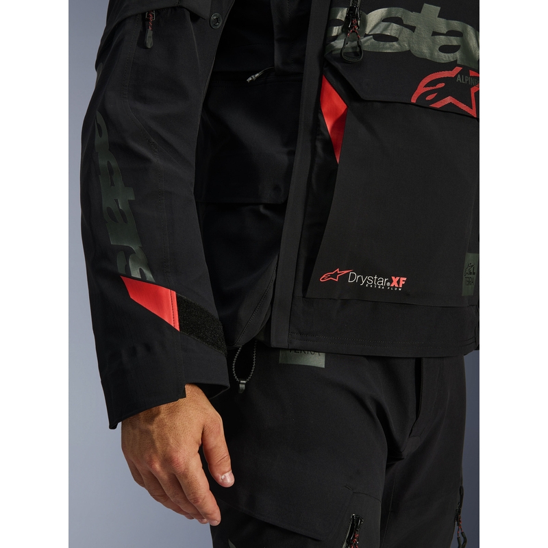 Giacca da moto Alpinestars Halo PRO Drystar XF nero-grigio scuro-rosso