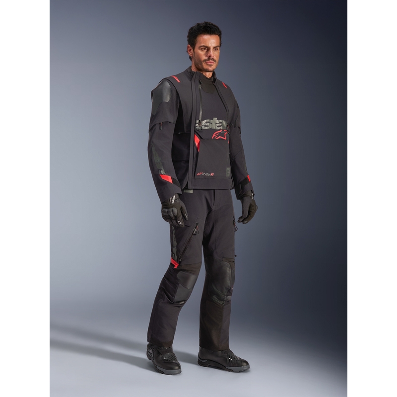 Giacca da moto Alpinestars Halo PRO Drystar XF nero-grigio scuro-rosso