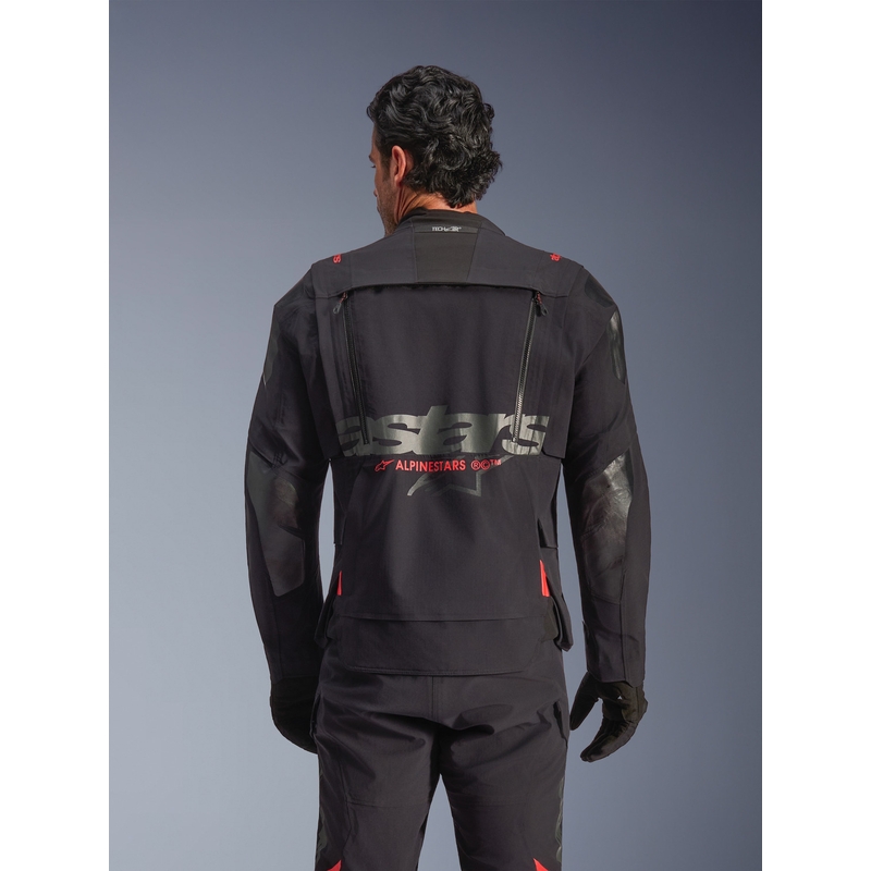 Giacca da moto Alpinestars Halo PRO Drystar XF nero-grigio scuro-rosso