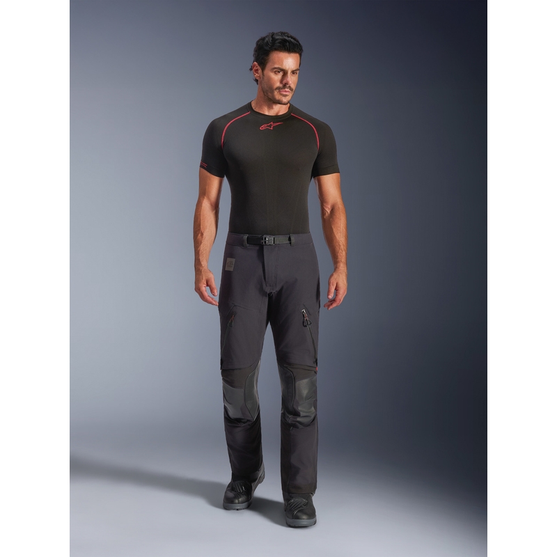Pantaloni da moto Alpinestars Halo PRO Drystar XF nero-grigio scuro-rosso