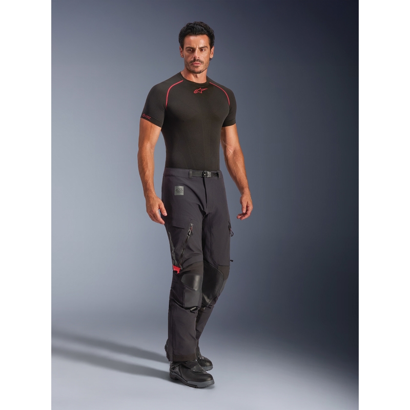 Pantaloni da moto Alpinestars Halo PRO Drystar XF nero-grigio scuro-rosso
