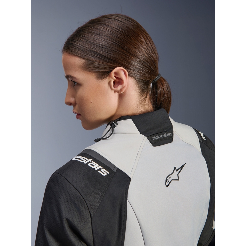 Giacca da moto da donna Alpinestars Stella Andes V4 Drystar Grigio scuro-Grigio chiaro-Nero-Giallo fluo