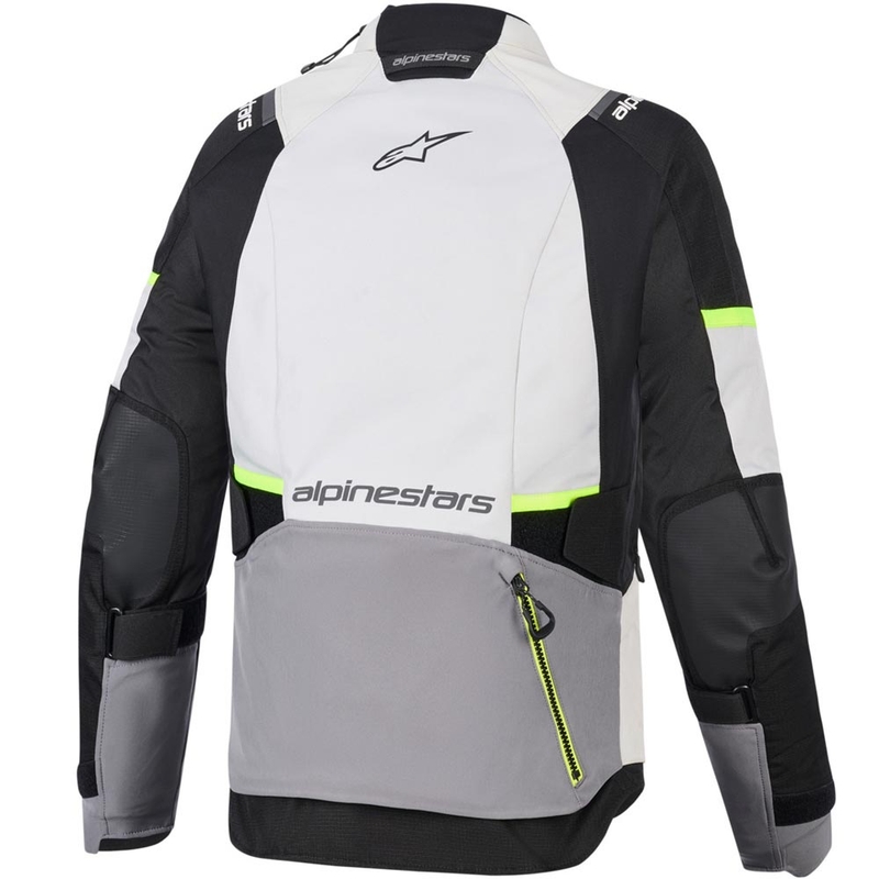 Giacca da moto da donna Alpinestars Stella Andes V4 Drystar Grigio scuro-Grigio chiaro-Nero-Giallo fluo
