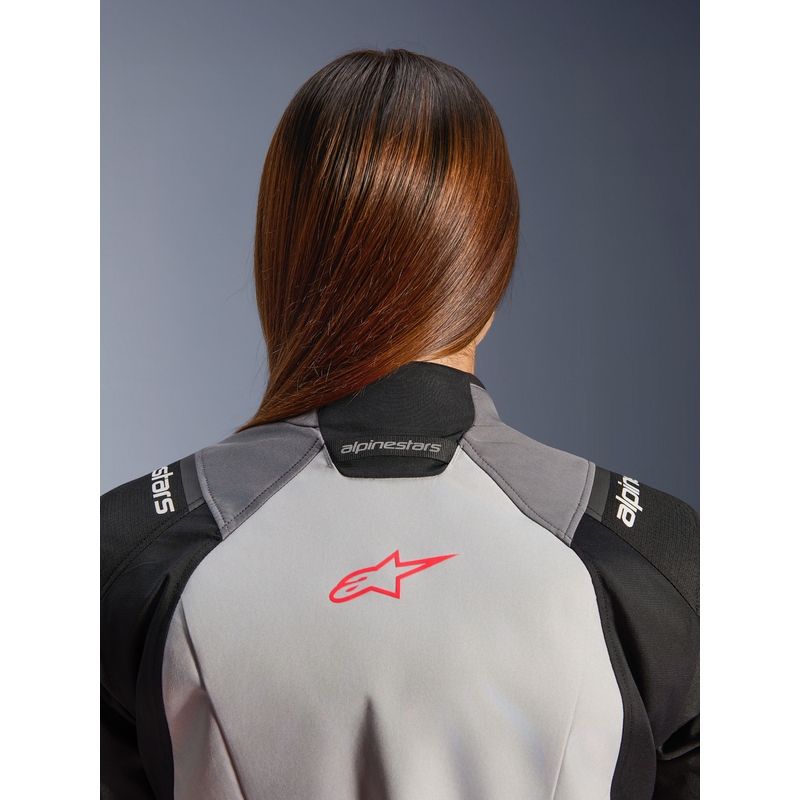 Giacca da moto da donna Alpinestars Stella Andes V4 Drystar Grigio scuro-Grigio chiaro-Nero-Rosso