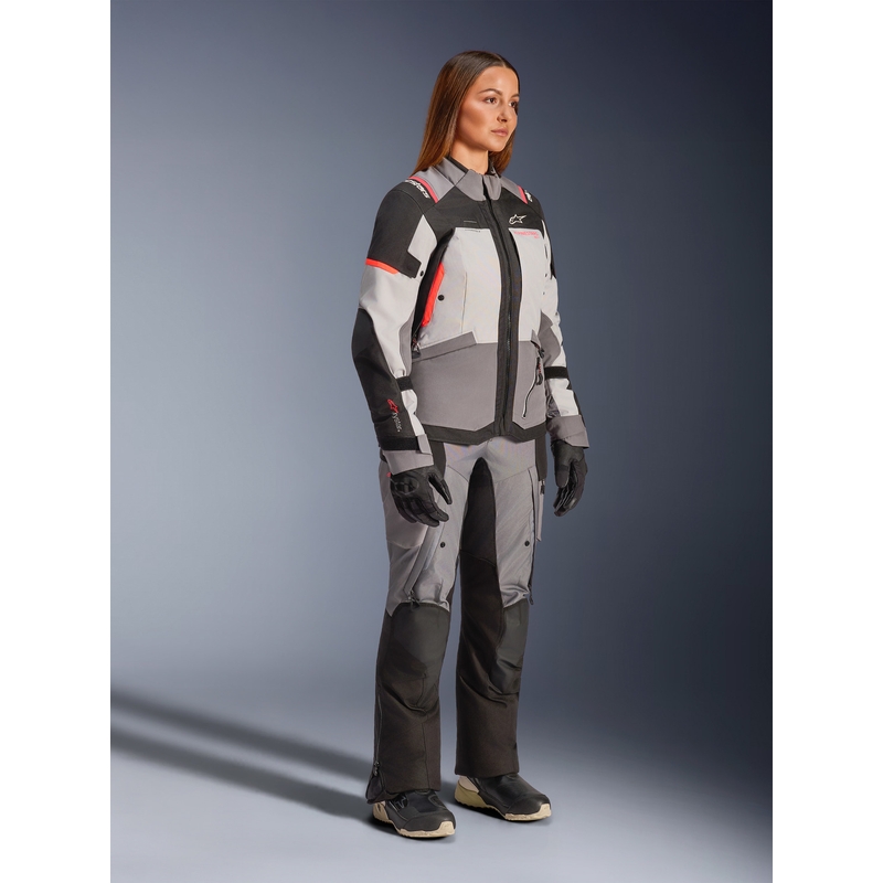 Giacca da moto da donna Alpinestars Stella Andes V4 Drystar Grigio scuro-Grigio chiaro-Nero-Rosso