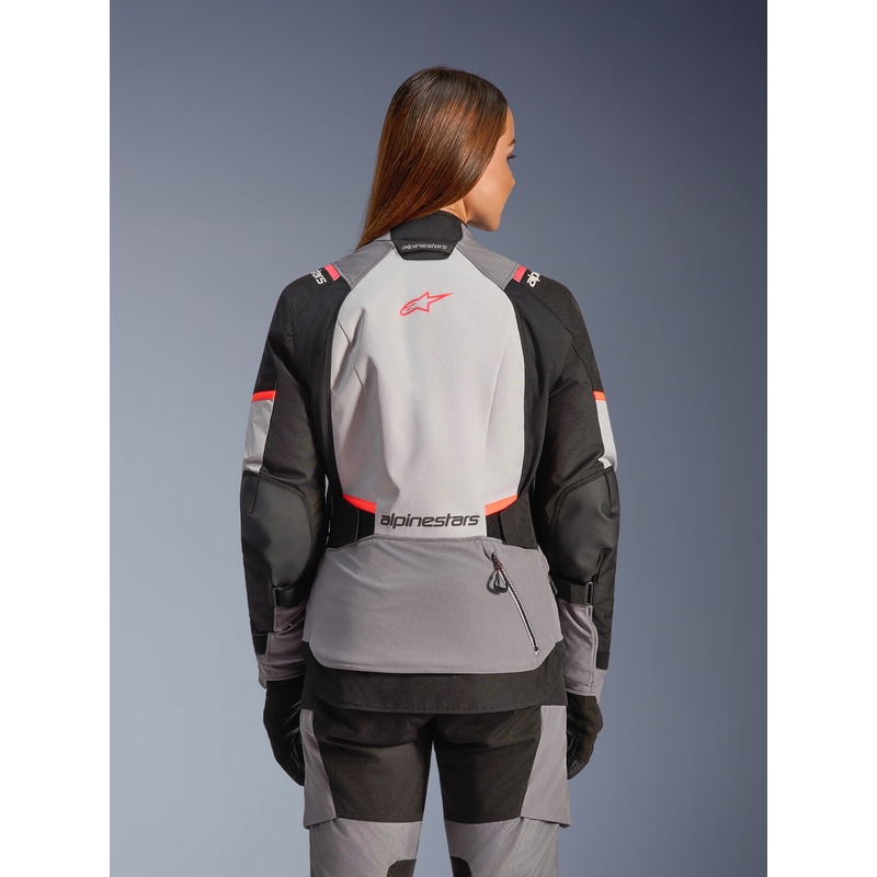 Giacca da moto da donna Alpinestars Stella Andes V4 Drystar Grigio scuro-Grigio chiaro-Nero-Rosso