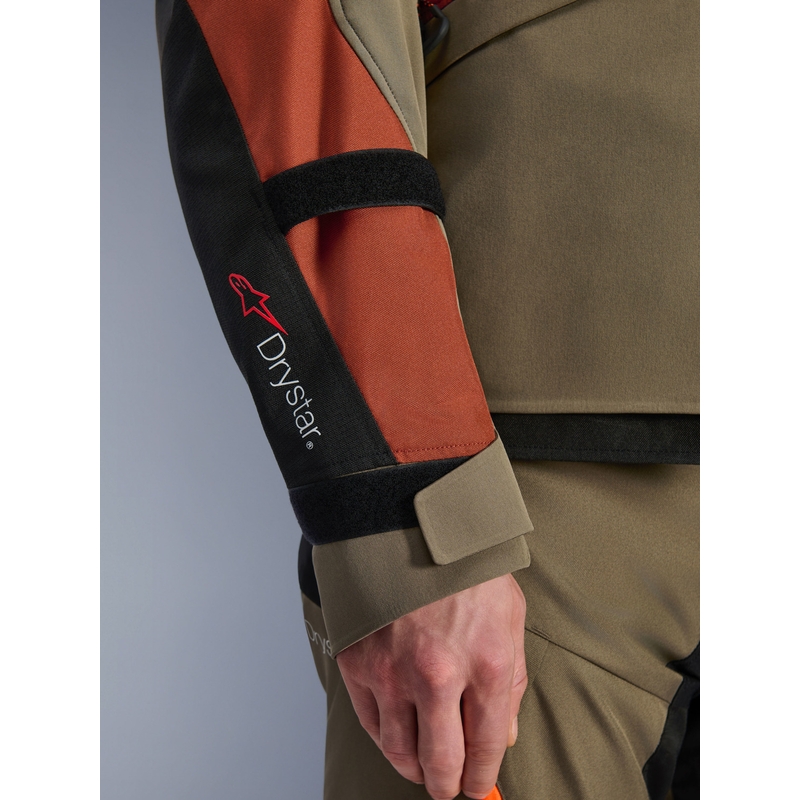 Giacca da moto Alpinestars Andes V4 Drystar marrone chiaro-arancione scuro-nero