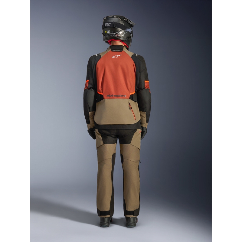 Giacca da moto Alpinestars Andes V4 Drystar marrone chiaro-arancione scuro-nero