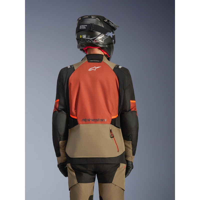 Giacca da moto Alpinestars Andes V4 Drystar marrone chiaro-arancione scuro-nero