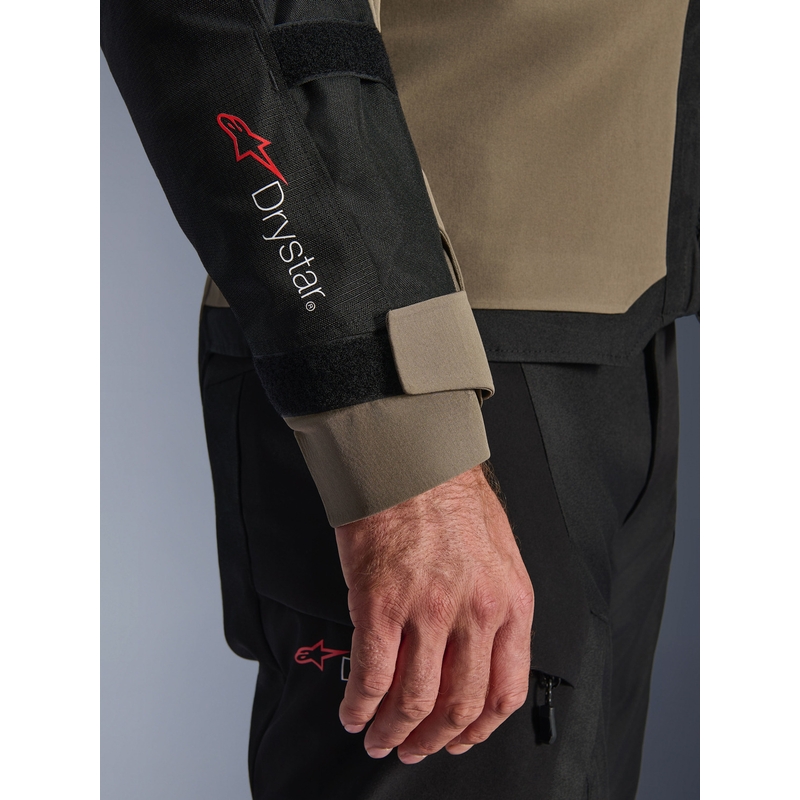 Giacca da moto Alpinestars Andes V4 Drystar Crema-Marrone chiaro-Nero-Arancione fluo