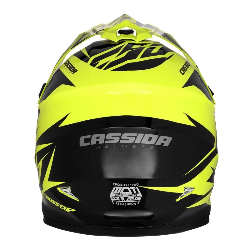 Casco cross Cassida Cross Cup Two nero-grigio-giallo fluo