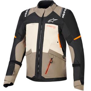 Giacca da moto Alpinestars Andes V4 Drystar Crema-Marrone chiaro-Nero-Arancione fluo