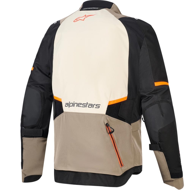 Giacca da moto Alpinestars Andes V4 Drystar Crema-Marrone chiaro-Nero-Arancione fluo
