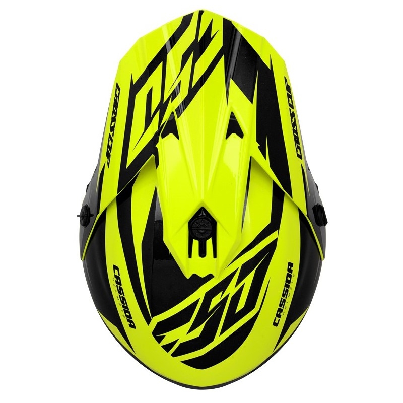 Casco cross Cassida Cross Cup Two nero-grigio-giallo fluo