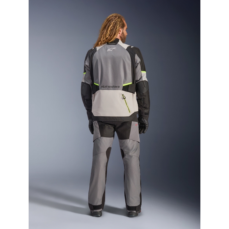 Giacca da moto Alpinestars Andes V4 Drystar Grigio scuro-Grigio chiaro-Nero-Giallo fluo