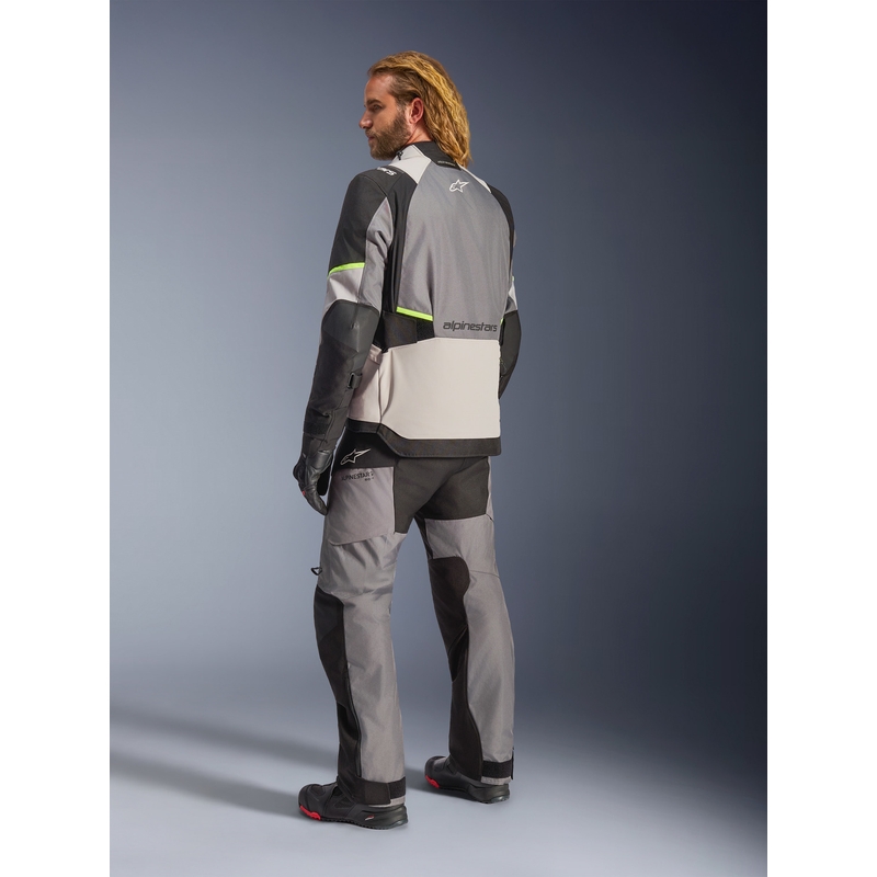 Giacca da moto Alpinestars Andes V4 Drystar Grigio scuro-Grigio chiaro-Nero-Giallo fluo