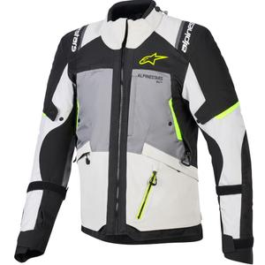 Giacca da moto Alpinestars Andes V4 Drystar Grigio scuro-Grigio chiaro-Nero-Giallo fluo