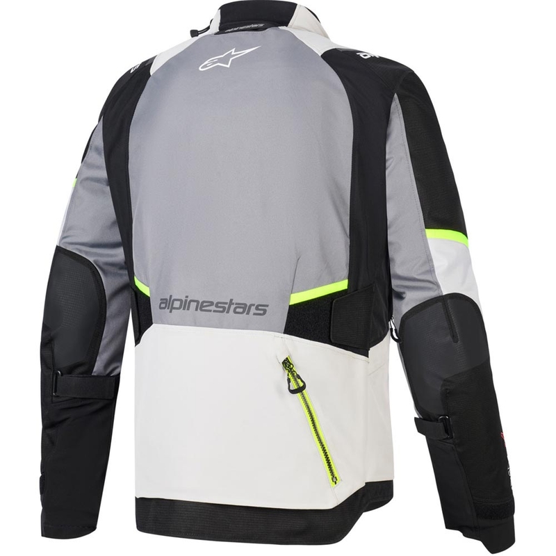 Giacca da moto Alpinestars Andes V4 Drystar Grigio scuro-Grigio chiaro-Nero-Giallo fluo