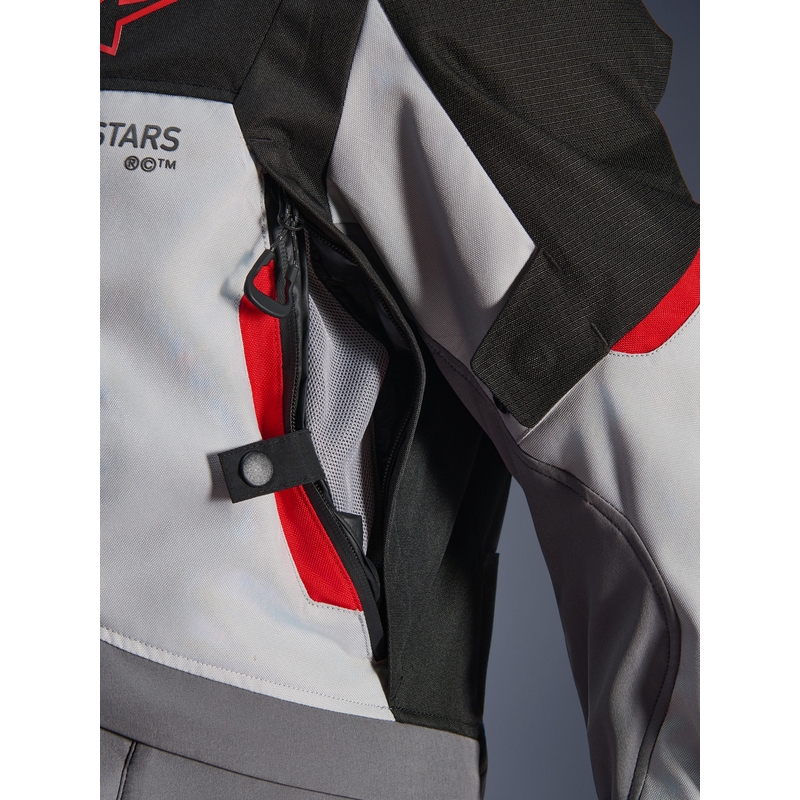 Giacca da moto Alpinestars Andes V4 Drystar Grigio scuro-Grigio chiaro-Nero-Rosso