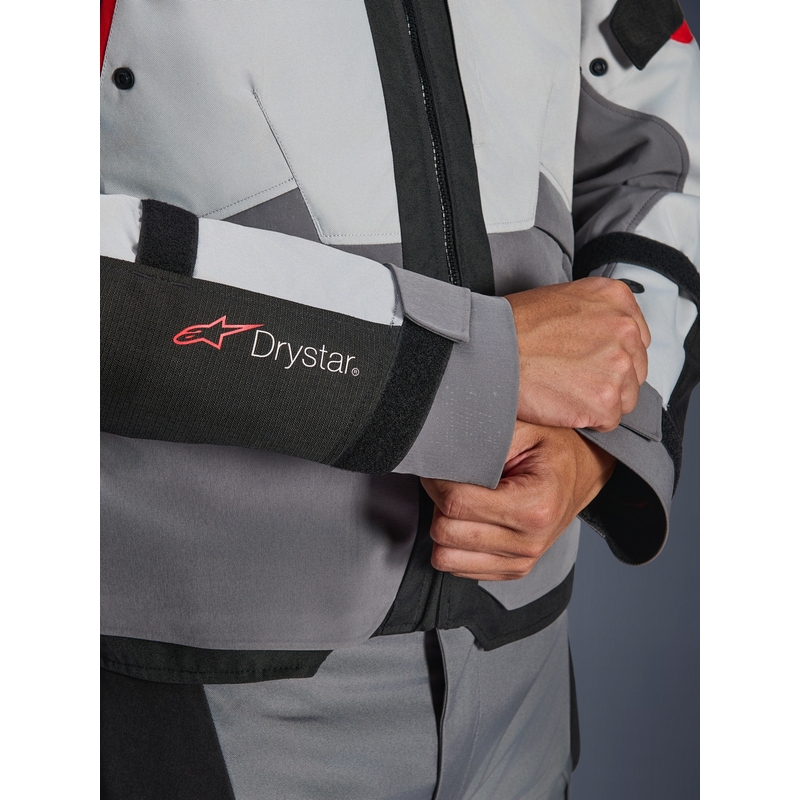 Giacca da moto Alpinestars Andes V4 Drystar Grigio scuro-Grigio chiaro-Nero-Rosso