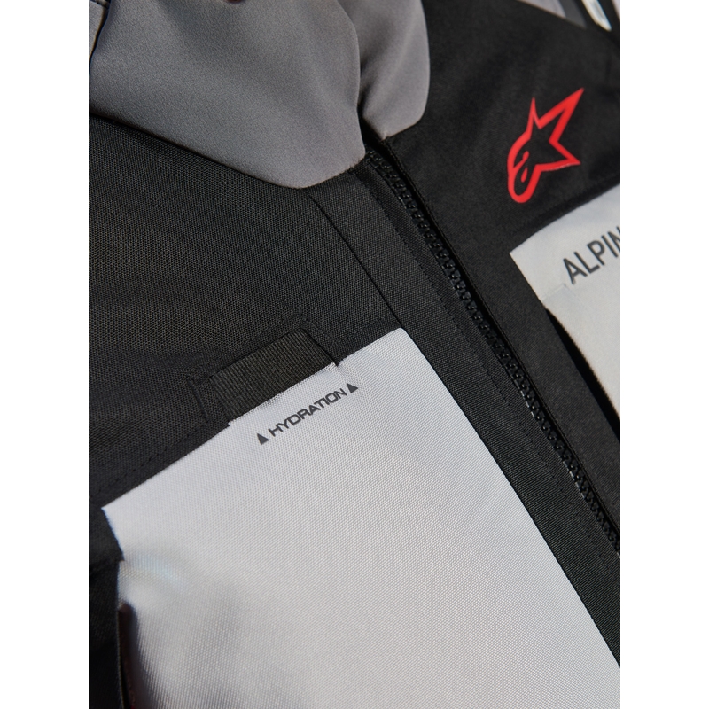 Giacca da moto Alpinestars Andes V4 Drystar Grigio scuro-Grigio chiaro-Nero-Rosso