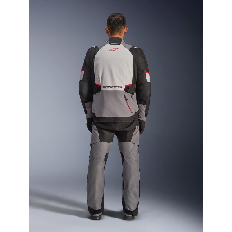 Giacca da moto Alpinestars Andes V4 Drystar Grigio scuro-Grigio chiaro-Nero-Rosso
