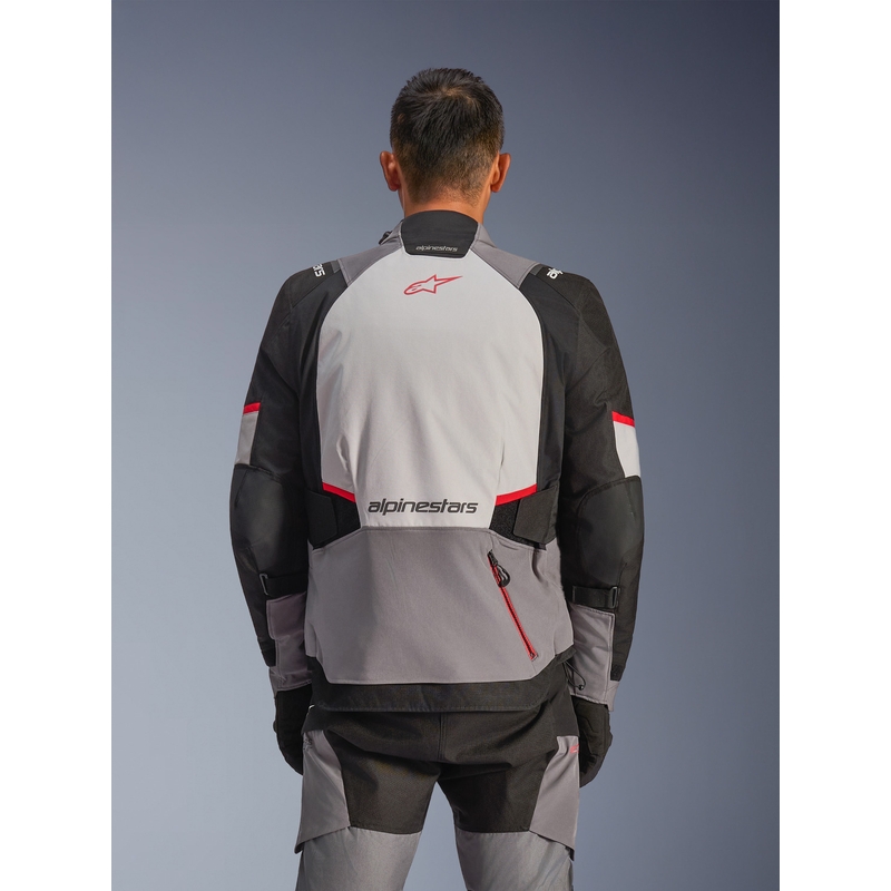 Giacca da moto Alpinestars Andes V4 Drystar Grigio scuro-Grigio chiaro-Nero-Rosso